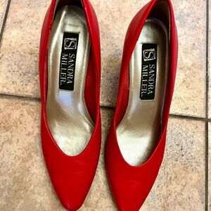 Red Women's Shoes by Sandra Miller size 7 M, 2inches heels.